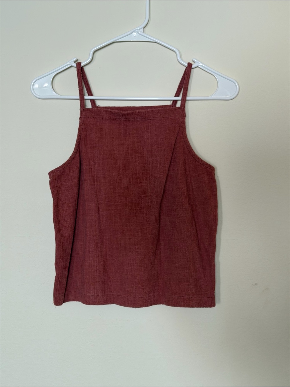 Madewell Rust Red Textured Square-Neck Cami